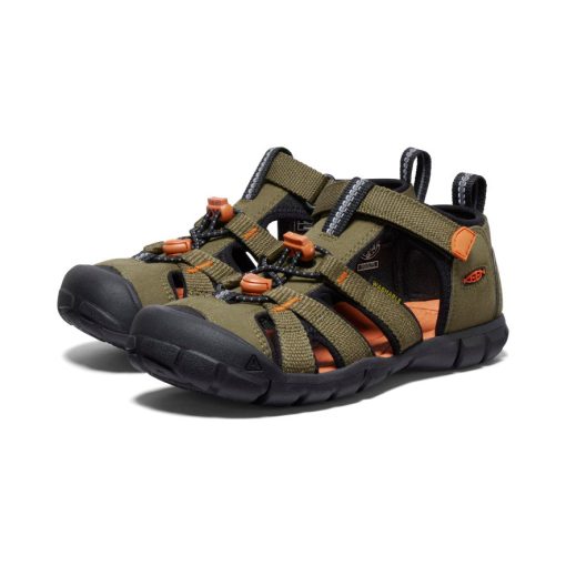 Big Kids' Seacamp II CNX  |  Dark Olive/Gold Flame - Image 2