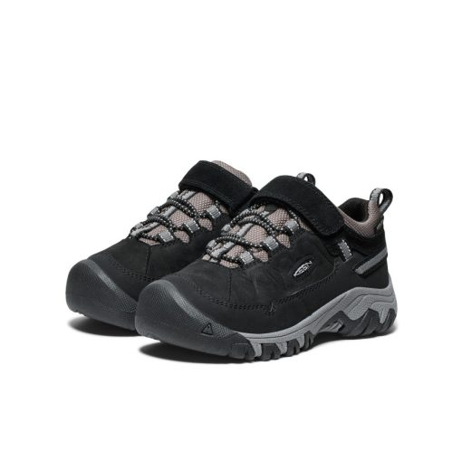 Little Kids' Targhee IV Waterproof Hiking Shoe  |  Black/Steel Grey - Image 2