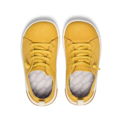 Little Kids' KNX Leather Sneaker  |  Daffodil/Star White - Image 4