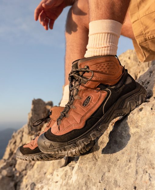 Men's Targhee IV Wide Waterproof Hiking Boot  |  Bison/Black - Image 8