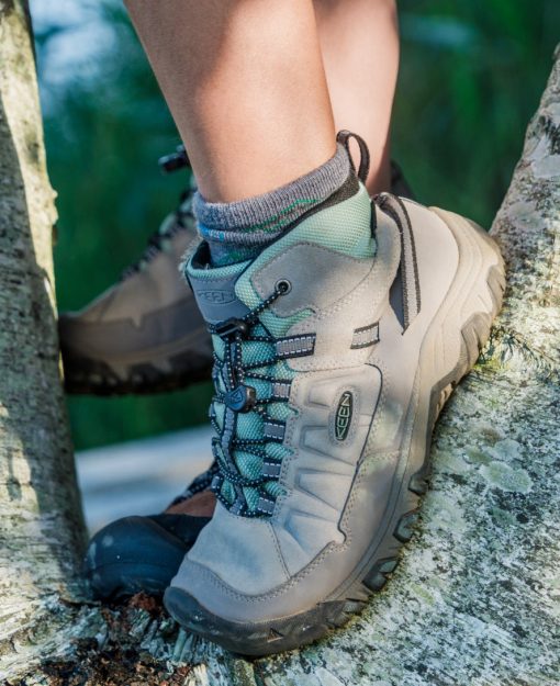Little Kids' Targhee IV Waterproof Hiking Boot  |  Alloy/Granite Green - Image 9