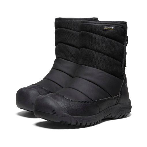 Big Kids' Puffrider Waterproof Winter Boot  |  Black/Steel Grey - Image 2