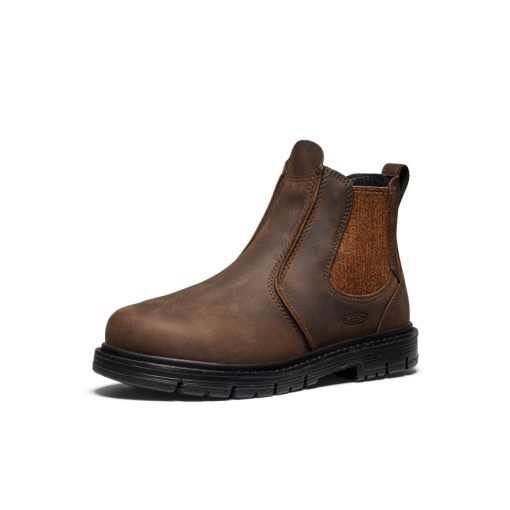 Women's San Jose Pull-On 90° Heel Boot (Aluminum Toe)  |  Cascade Brown/Black - Image 3