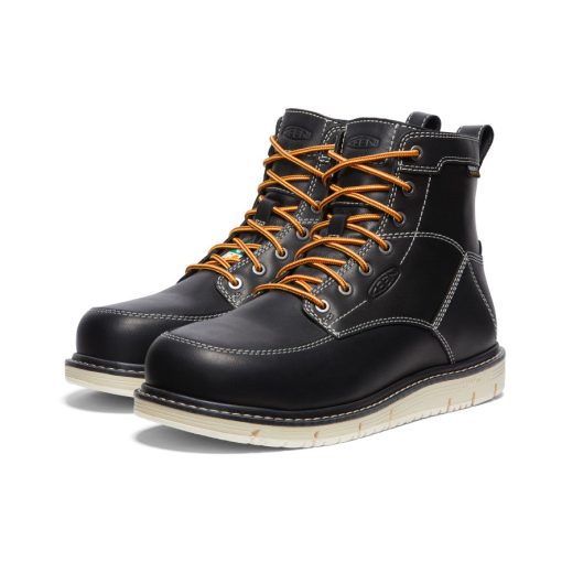 Men's CSA San Jose 6 Waterproof Boot (Aluminum Toe)  |  Black/Off White - Image 2